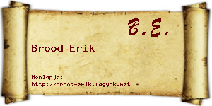 Brood Erik névjegykártya